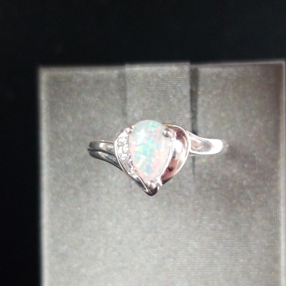 Sterling silver opal ring